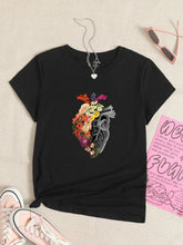 Floral & Heart Print Tee